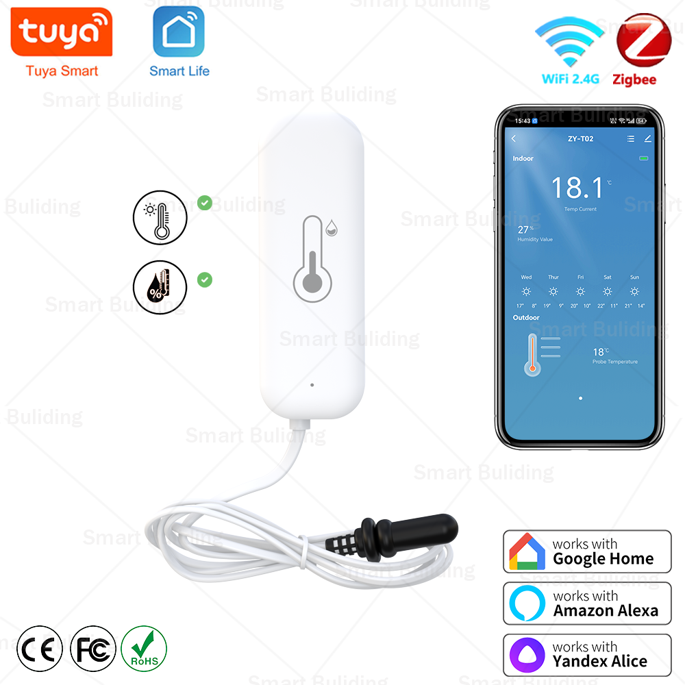 Smart Garden Click And Grow - Tuya Zigbee WiFi 温度湿度センサー 外部プローブ付き 高精度