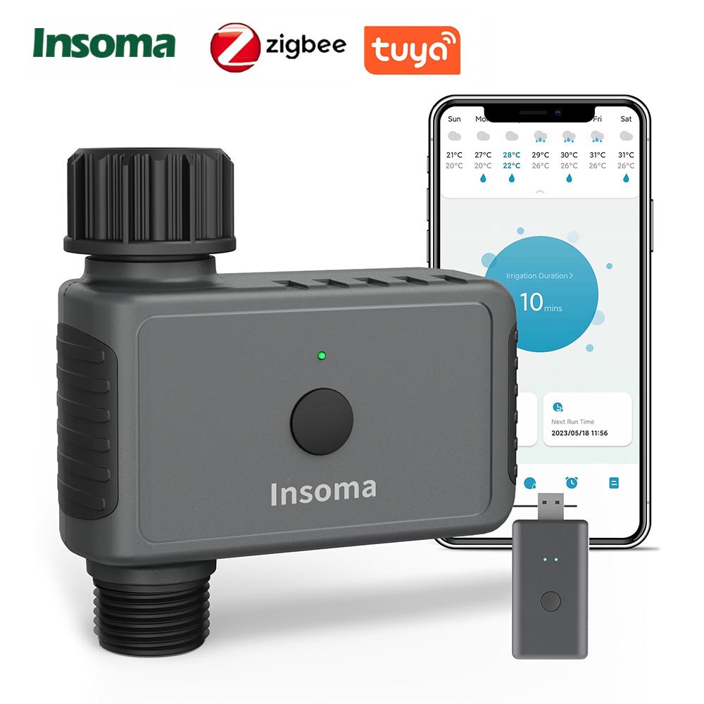 Smart Garden Sphagnum Moss - Insoma Zigbee スプリンクルタイマーリモートガーデンウォータータイマースマート灌漑散水システム自動ホース制御ユニット