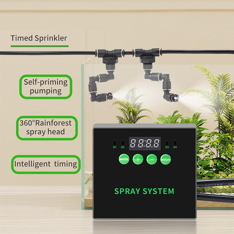 Smart Garden Click And Grow - 水植物水族館熱帯雨林水槽植物タイミング噴霧器爬虫類加湿インテリジェント噴霧器システムキット EU