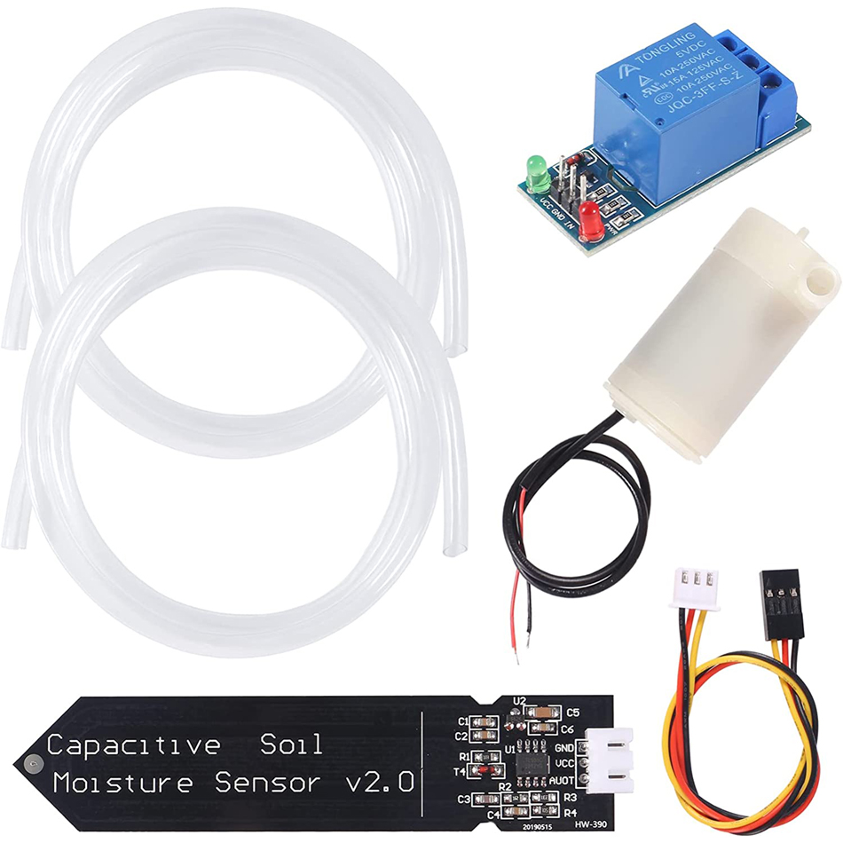 Smart Garden Technology - 自動灌漑 DIY キット散水システム容量性土壌水分センサーとウォーターポンプ Arduino 庭の水やり DIY