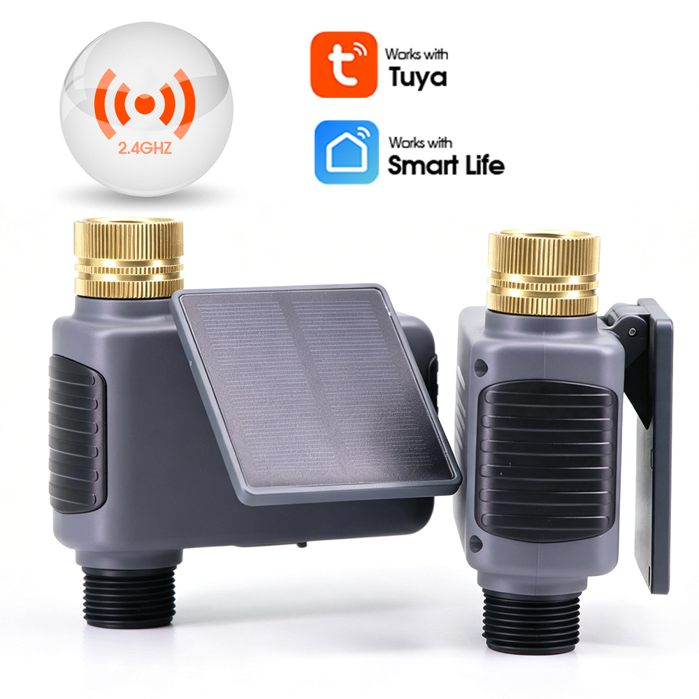 Smart Garden Sphagnum Moss - BSP/NPT TuyaスマートソーラーWi-Fiタイマー、屋外ガーデン用タイマー式灌漑コントローラー、APP遠隔制御自動散水システム