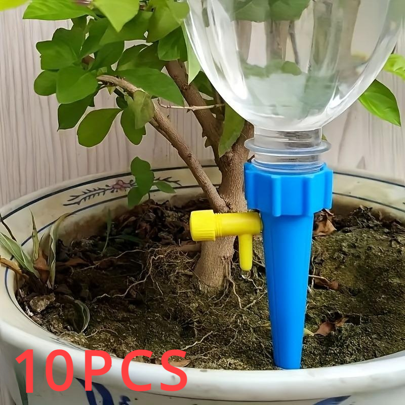 Smart Garden Technology - 10個入り 花用調整可能自動点滴灌漑システム 家庭用バルコニー鉢植え植物 庭園灌漑ツール