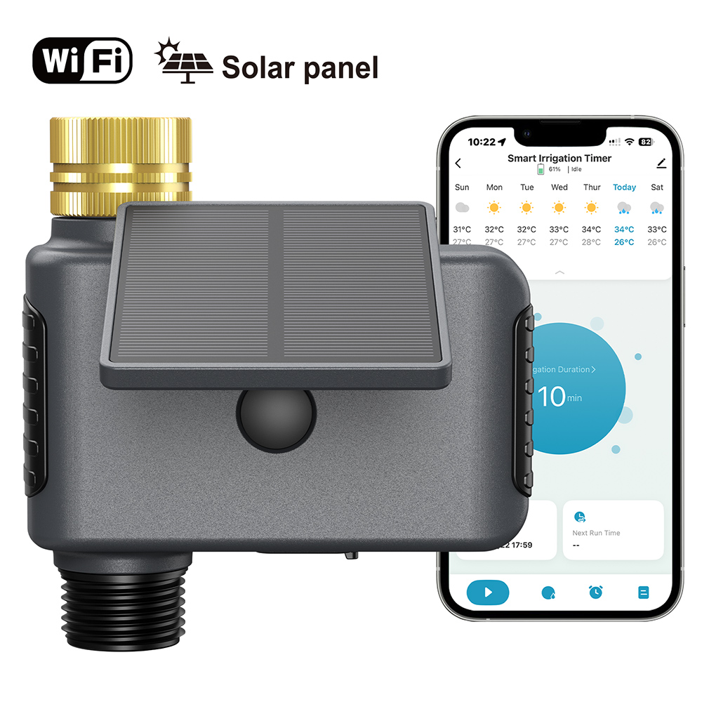 Smart Garden Greenhouse - ソーラースマート灌漑システム ガーデン灌漑コントローラー 水道バルブ スプリンクラー 水タイマー 屋外温室植栽用