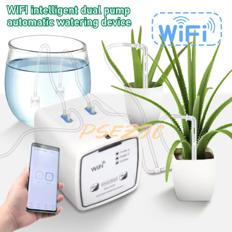 Smart Garden Greenhouse - 携帯電話リモコン付き自動散水装置,インテリジェントデュアルポンプ,点滴灌漑,バルコニー,庭,鉢植え,Wi-Fi
