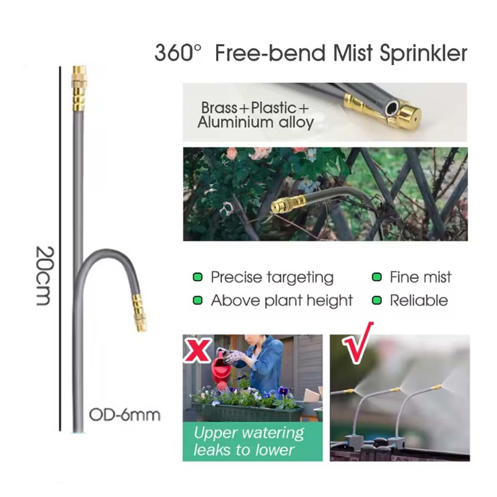 15-5M 1/4 インチホース調整可能 360 °   柔 - Smart Garden Irrigation System のレビューと価格