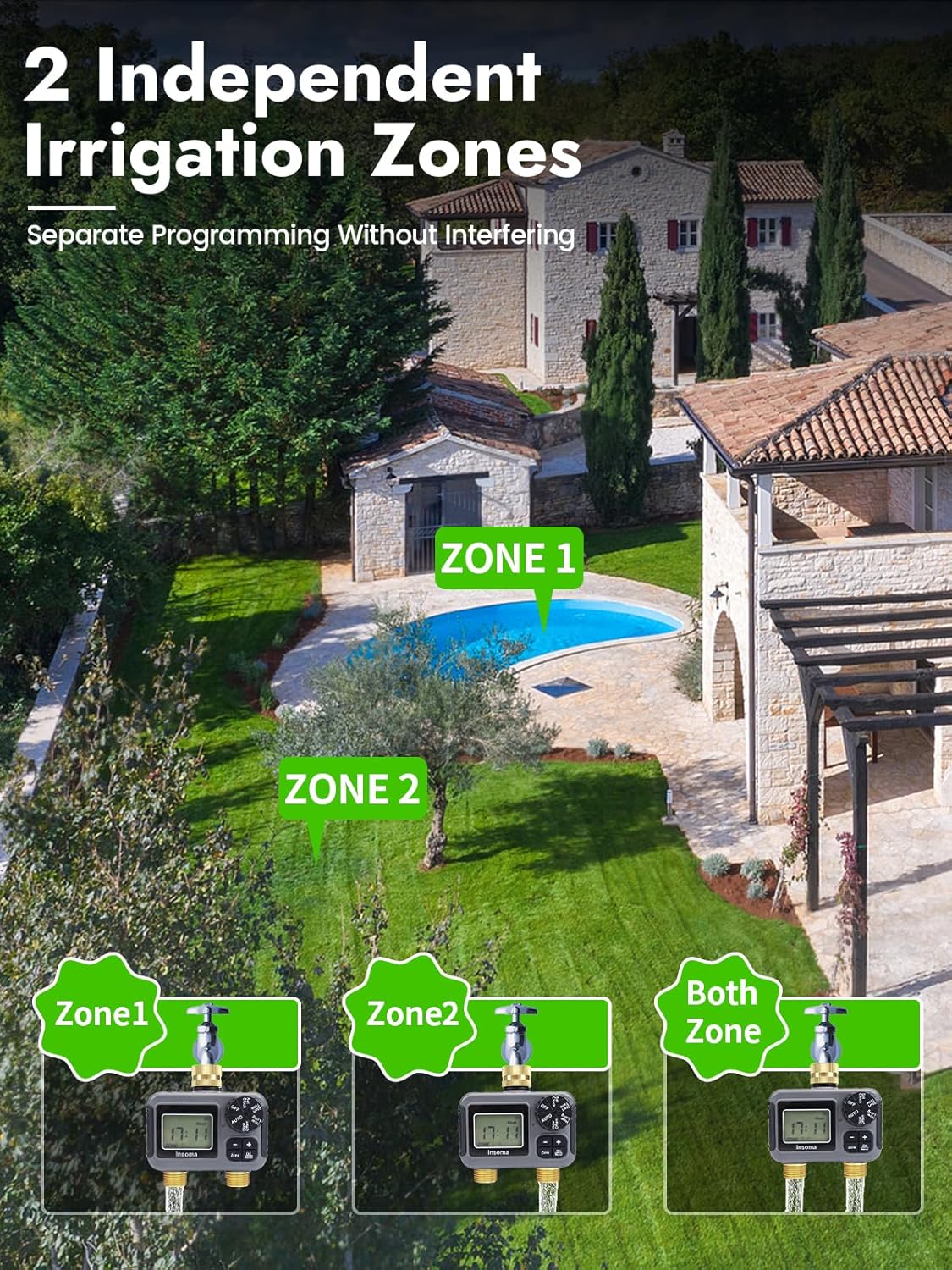Insoma スマート灌漑散水システム デュアルコンセント  - Smart Garden Sphagnum Moss のレビューと価格