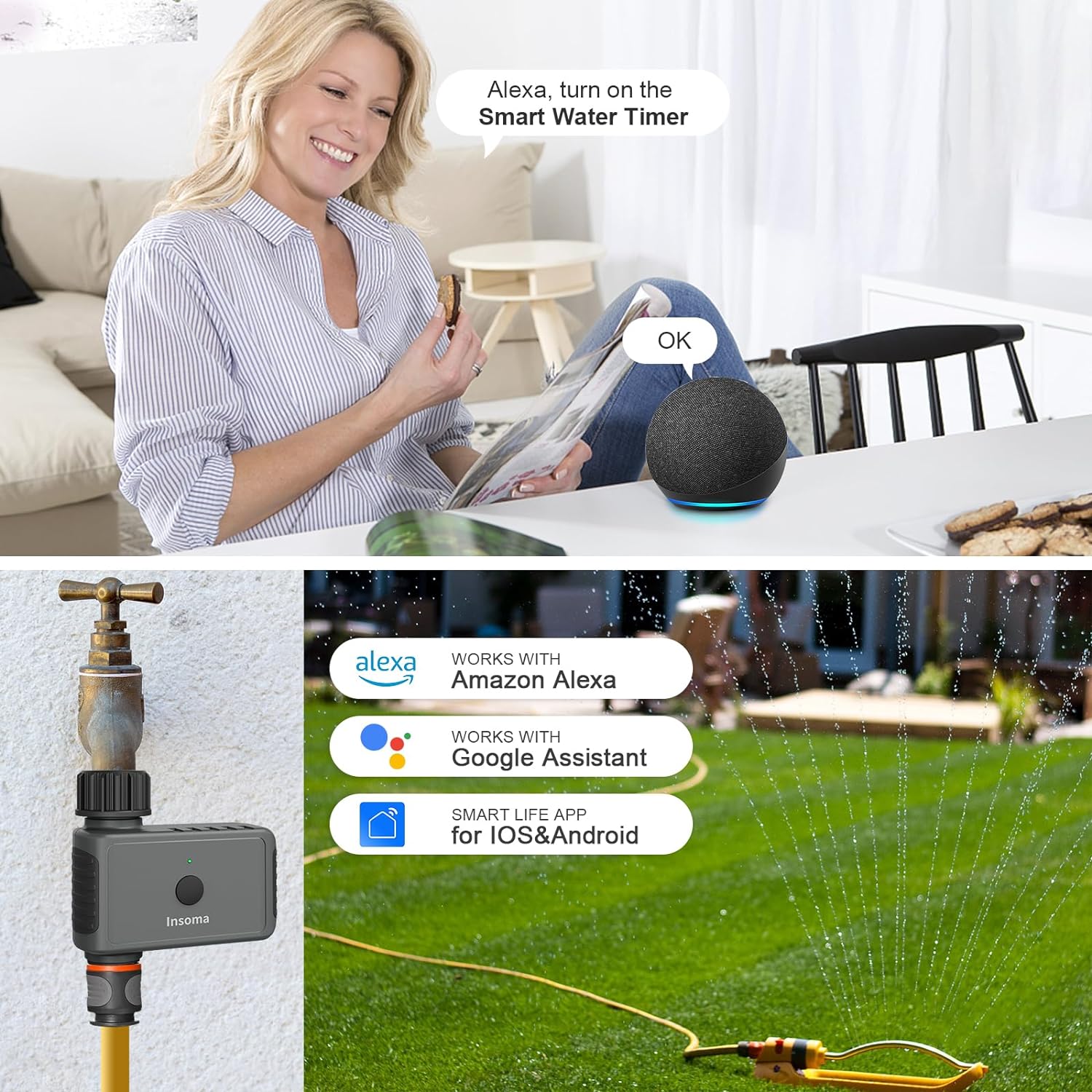 Insoma Zigbee スプリンクルタイマーリモートガー - Smart Garden Sphagnum Moss のレビューと価格