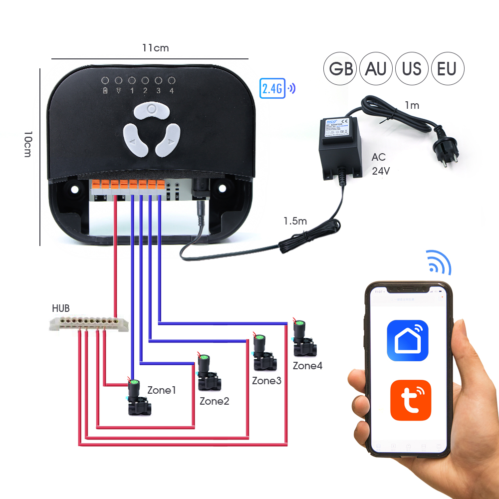 庭の芝生の灌漑システム,4つのゾーン,ワイヤレスリモコン,音 - Smart Garden Greenhouse のレビューと価格